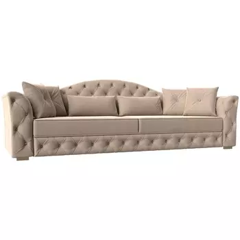 Прямой диван Артис НПБ (Велюр/Бежевый) Лига Диванов 120325