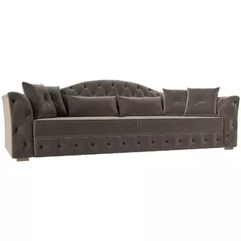 Прямой диван Артис НПБ (Велюр/Коричневый) Лига Диванов 120329