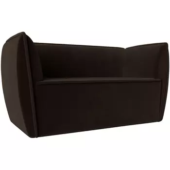 Прямой диван Бергамо 2-х местный (микровельвет коричневый) Лига Диванов 112059