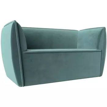 Прямой диван Бергамо 2-х местный (велюр бирюзовый) Лига Диванов 112031