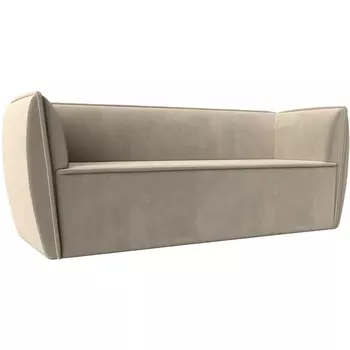 Прямой диван Бергамо 3-х местный (микровельвет бежевый) Лига Диванов 112102