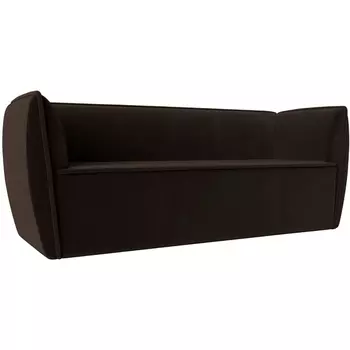 Прямой диван Бергамо 3-х местный (микровельвет коричневый) Лига Диванов 112112