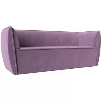 Прямой диван Бергамо 3-х местный (микровельвет сиреневый) Лига Диванов 112114