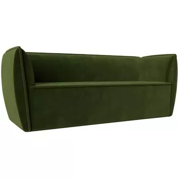 Прямой диван Бергамо 3-х местный (микровельвет зеленый) Лига Диванов 112106