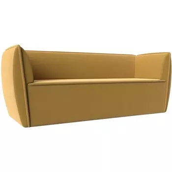 Прямой диван Бергамо 3-х местный (микровельвет желтый) Лига Диванов 112108