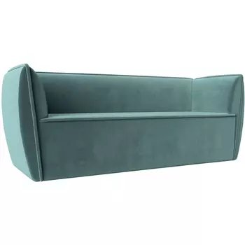 Прямой диван Бергамо 3-х местный (велюр бирюзовый) Лига Диванов 112084