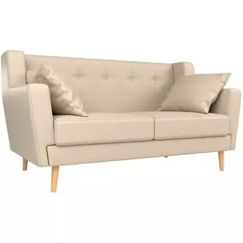 Прямой диван Брайтон 2 (экокожа бежевая) Лига Диванов 108933