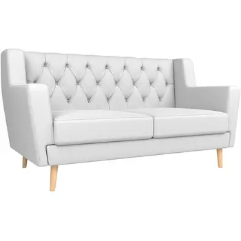 Прямой диван Брайтон 2 Люкс (экокожа белая) Лига Диванов 108959