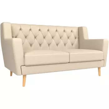 Прямой диван Брайтон 2 Люкс (экокожа бежевая) Лига Диванов 108958