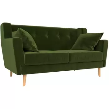 Прямой диван Брайтон 2 (микровельвет зеленый) Лига Диванов 108924