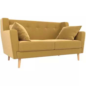 Прямой диван Брайтон 2 (микровельвет желтый) Лига Диванов 108923