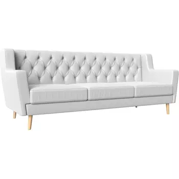 Прямой диван Брайтон 3 Люкс (экокожа белая) Лига Диванов 108984