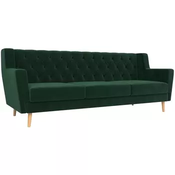 Прямой диван Брайтон 3 Люкс (велюр зеленый) Лига Диванов 108967