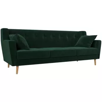 Прямой диван Брайтон 3 (велюр зеленый) Лига Диванов 109151