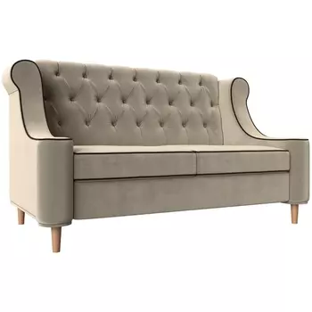 Прямой диван Бронкс (микровельвет бежевый) Лига Диванов 104535