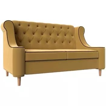 Прямой диван Бронкс (микровельвет желтый) Лига Диванов 107294