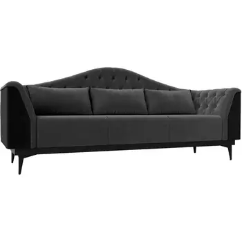 Прямой диван Флорида (основа велюр серый, компаньон велюр черный) Лига Диванов 112343