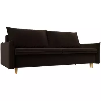 Прямой диван Хьюстон (микровельвет коричневый) Лига Диванов 100730