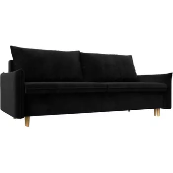 Прямой диван Хьюстон (велюр черный) Лига Диванов 113382