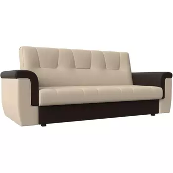 Прямой диван Эллиот (основа экокожа бежевая, компаньон экокожа коричневая) Лига Диванов 107490