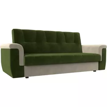 Прямой диван Эллиот (основа микровельвет зеленый, компаньон микровельвет бежевый) Лига Диванов 107469