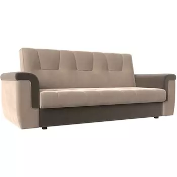 Прямой диван Эллиот (основа велюр бежевый, компаньон велюр коричневый) Лига Диванов 107448