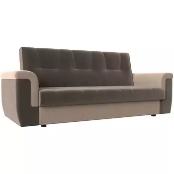 Прямой диван Эллиот (основа велюр коричневый, компаньон велюр бежевый) Лига Диванов 107456