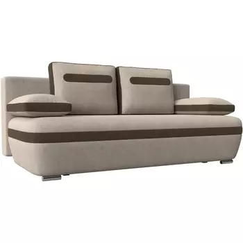 Прямой диван Каир (основа рогожка бежевая, компаньон рогожка коричневая) Лига Диванов 100314