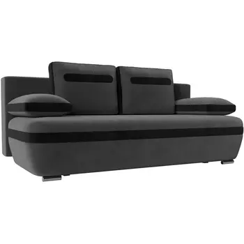 Прямой диван Каир (основа велюр серый, компаньон велюр черный) Лига Диванов 110633