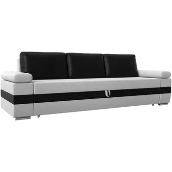 Прямой диван Канкун (Экокожа/Черный,Белый) Лига Диванов 118302