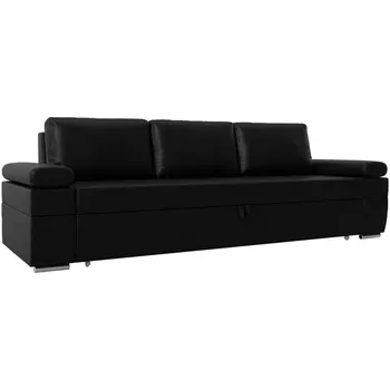 Прямой диван Канкун (Экокожа/Черный) Лига Диванов 118305