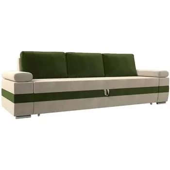 Прямой диван Канкун (Микровельвет/Бежевый,Зеленый) Лига Диванов 118266