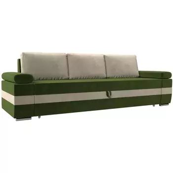 Прямой диван Канкун (Микровельвет/Бежевый,Зеленый) Лига Диванов 118273