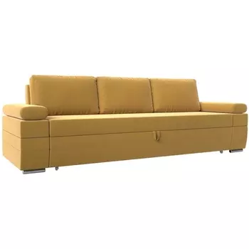 Прямой диван Канкун (Микровельвет/Желтый) Лига Диванов 118270