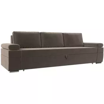 Прямой диван Канкун (Велюр/Коричневый) Лига Диванов 118257