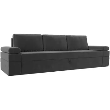 Прямой диван Канкун (Велюр/Серый) Лига Диванов 118259