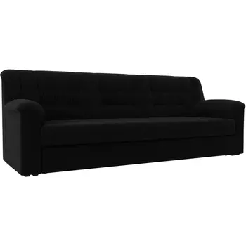 Прямой диван Карелия (микровельвет черный) Лига Диванов 113332