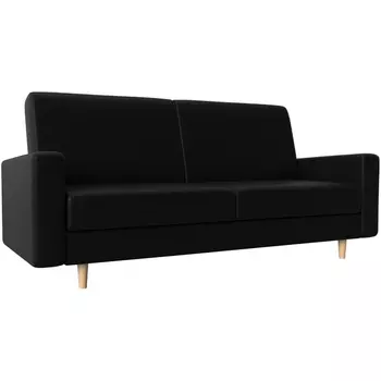 Прямой диван книжка Бонн (экокожа черная) Лига Диванов 111785