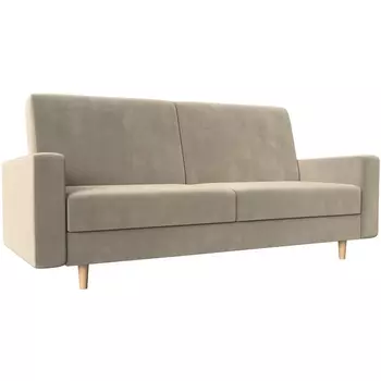 Прямой диван книжка Бонн (микровельвет бежевый) Лига Диванов 111768