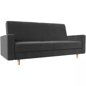 Прямой диван книжка Бонн (велюр серый) Лига Диванов 111765