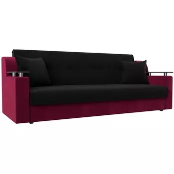 Прямой диван книжка Сенатор (Микровельвет/Черный) Лига Диванов 119564