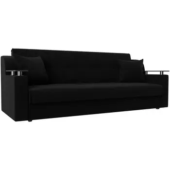 Прямой диван книжка Сенатор (микровельвет черный) Лига Диванов 100618