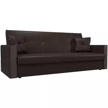 Прямой диван книжка Валенсия (экокожа коричневая) Лига Диванов 100612