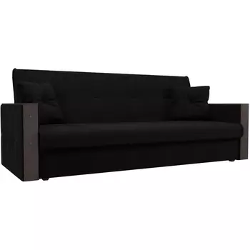 Прямой диван книжка Валенсия (микровельвет черный) Лига Диванов 100606