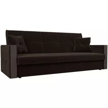 Прямой диван книжка Валенсия (микровельвет коричневый) Лига Диванов 100605