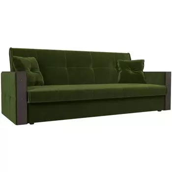 Прямой диван книжка Валенсия (микровельвет зеленый) Лига Диванов 100603