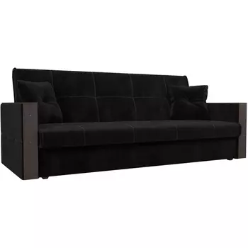 Прямой диван книжка Валенсия (велюр черный) Лига Диванов 107333