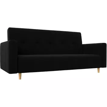 Прямой диван книжка Вест (микровельвет черный) Лига Диванов 108725