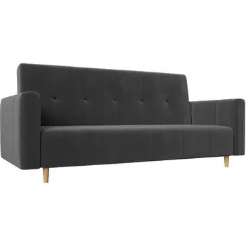 Прямой диван книжка Вест (велюр серый) Лига Диванов 108715