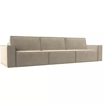 Прямой диван Куба лонг (Микровельвет/Бежевый) Лига Диванов 116870